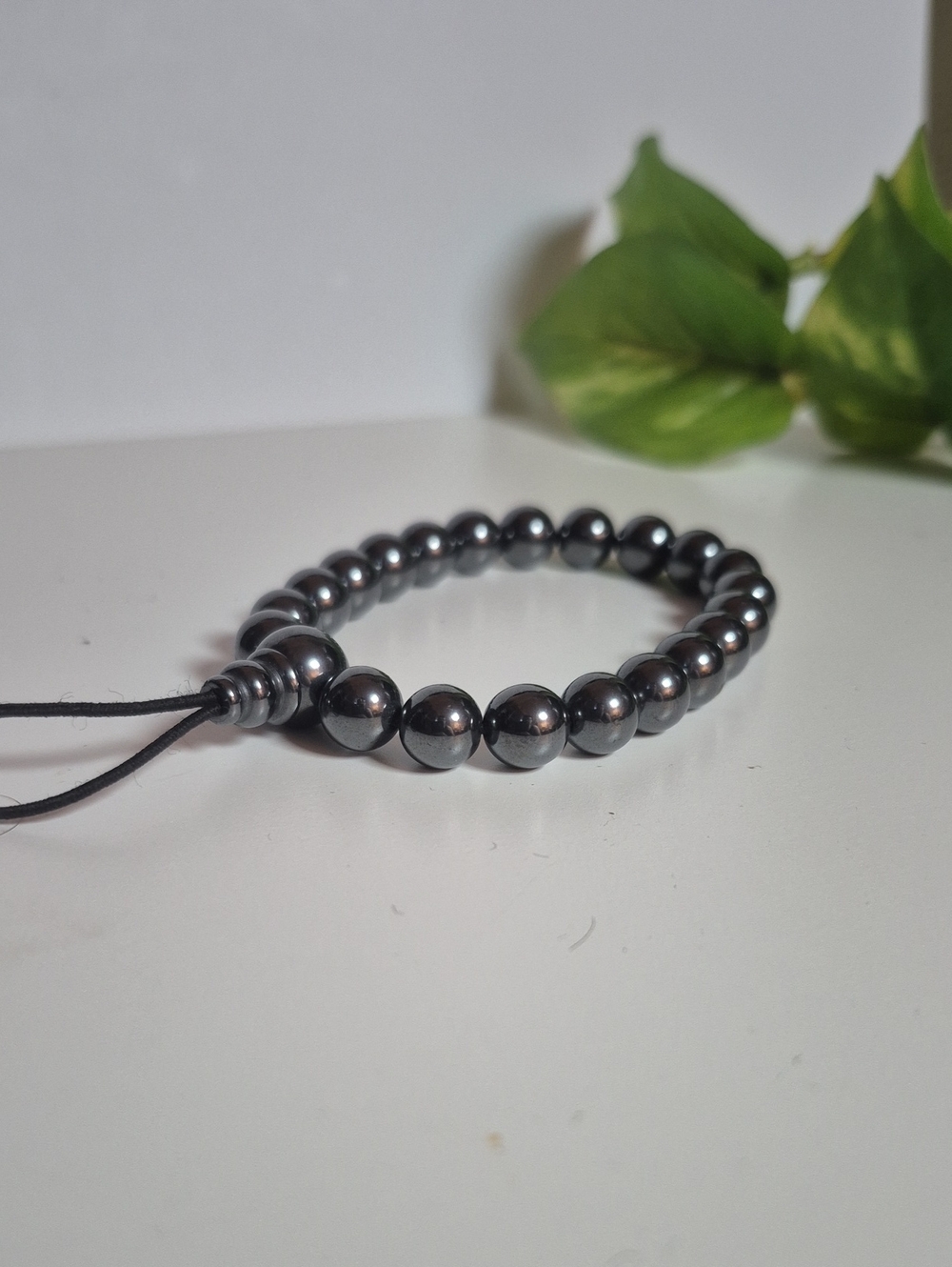 Men's Hematite Beaded Bracelet - Black